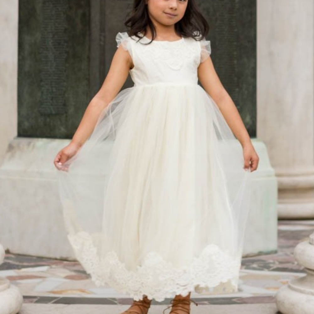 Cream flower girl dress